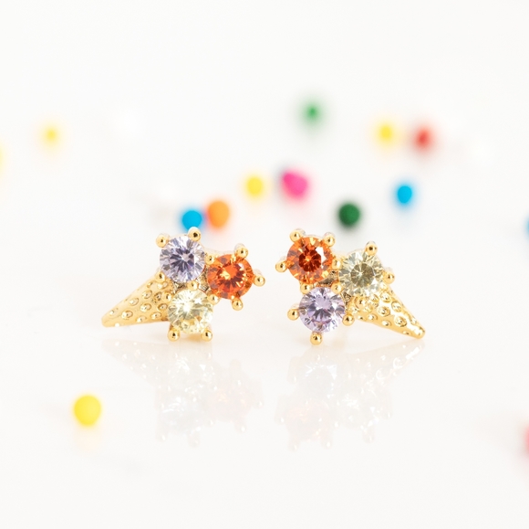 Dainty Icecream Studs (S925) - Only 5 left! - Picture 3 of 8